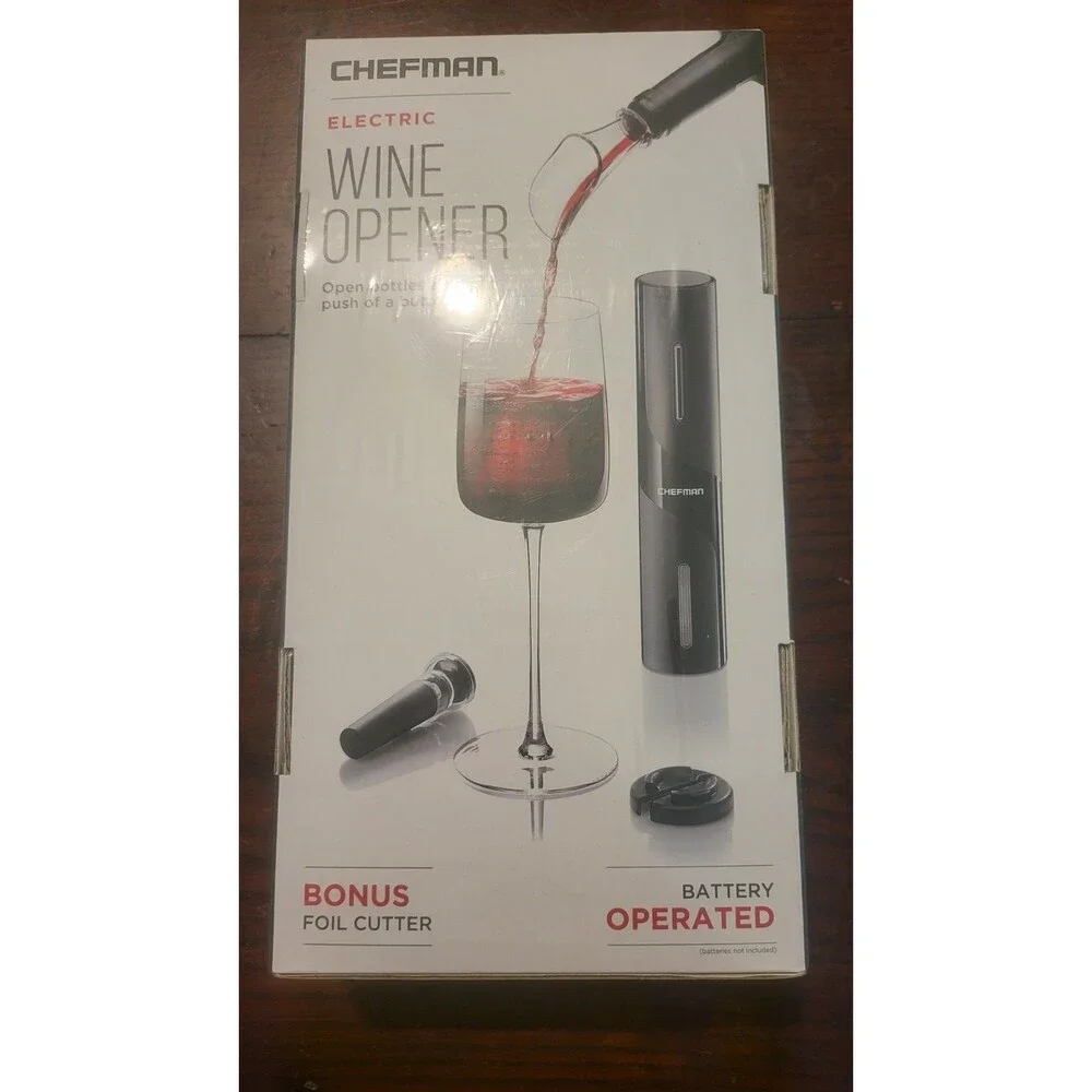 Chefman Electric Wine Opener 4 Piece Gift Set Factory Sealed NIB